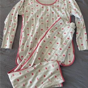 Floral Lake Pajamas Set of - Pink and White